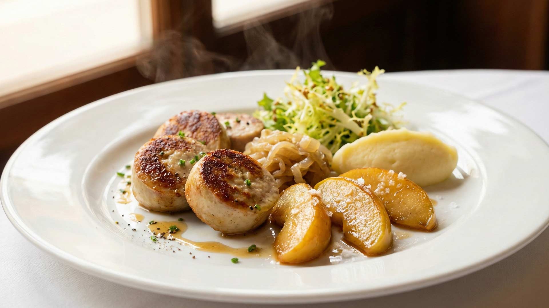 Boudin blanc poêlé aux pommes