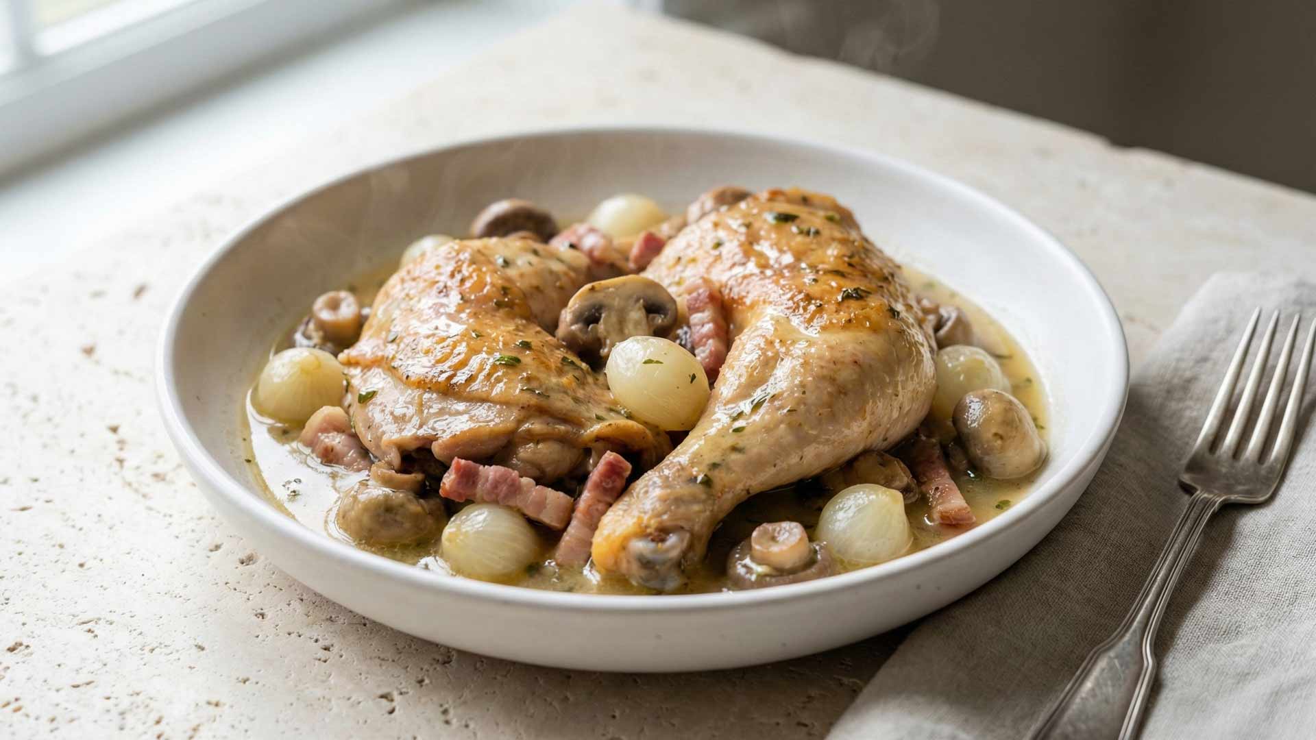Coq au vin blanc