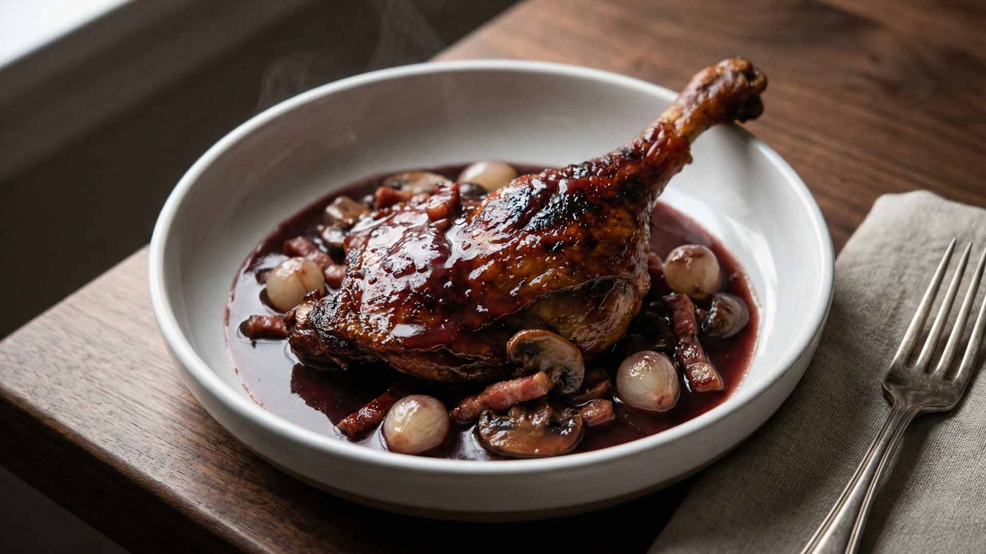 Cuisse de canard au vin rouge Image