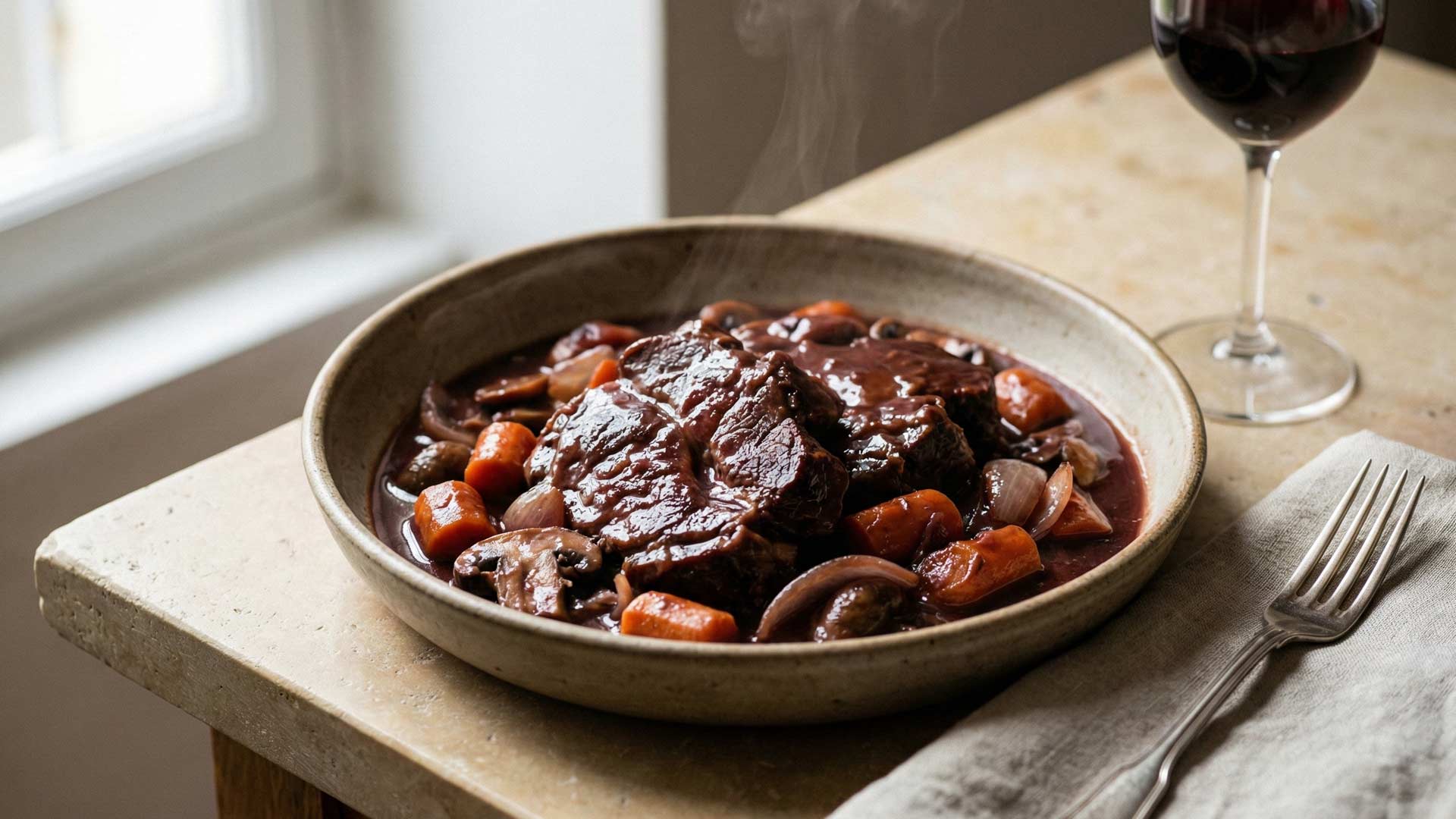 Épaule de veau au vin rouge