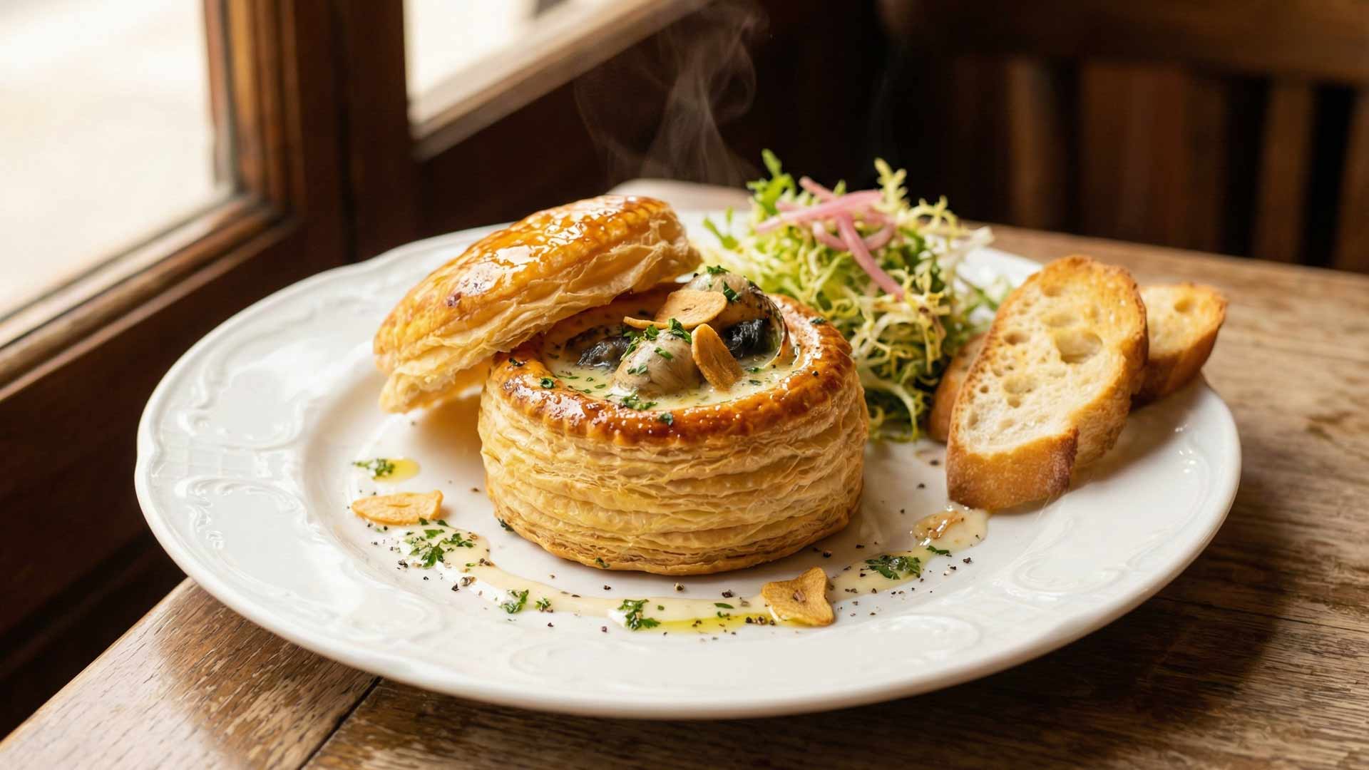 Feuilleté d'Escargots à la crème d'ail Image
