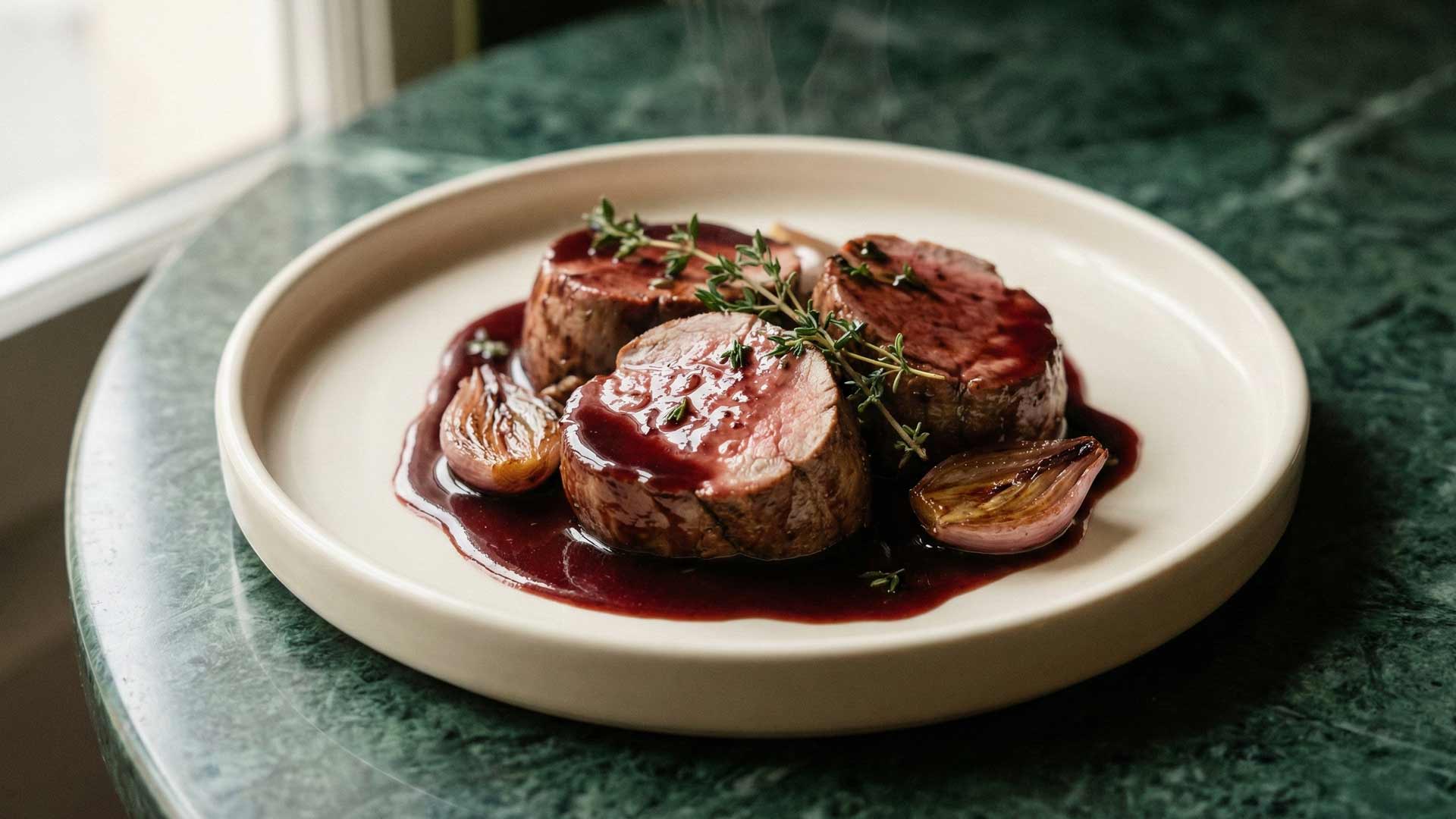 Filet Mignon de Porc au Vin Rouge