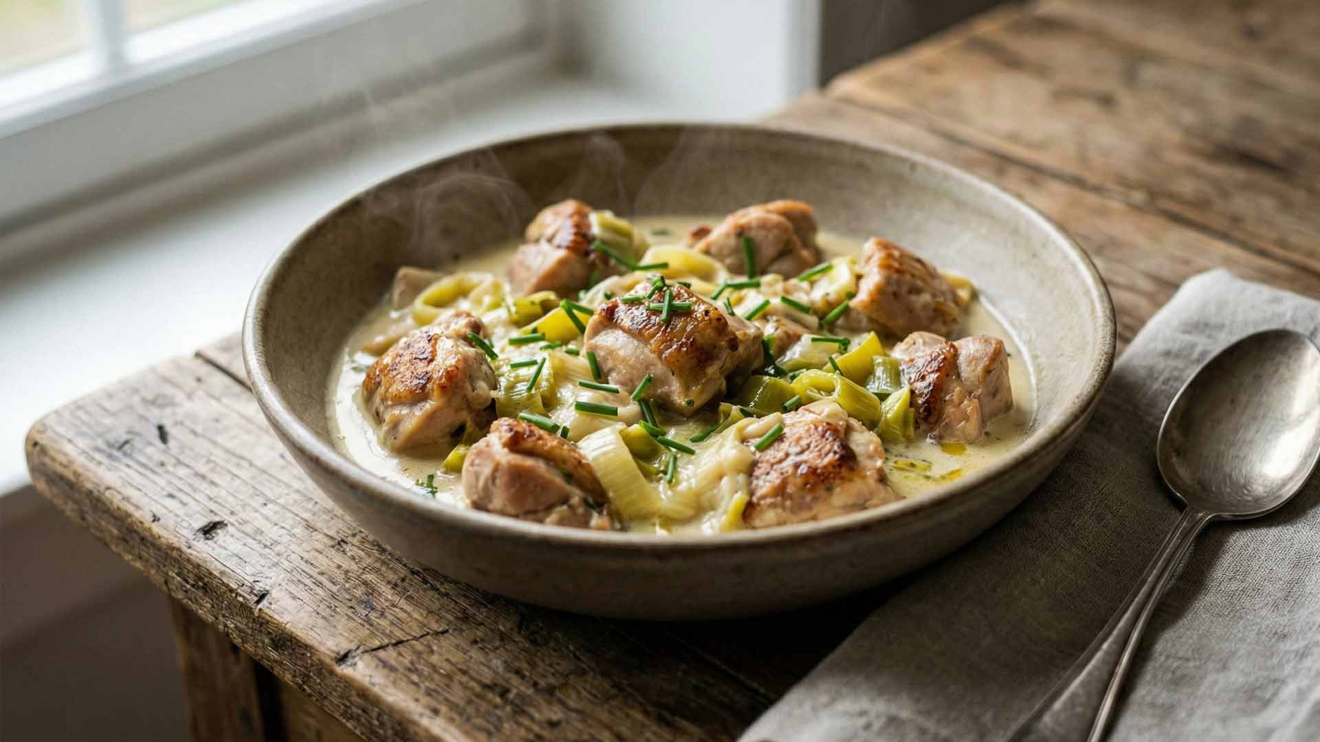 Fondue de poulet au vin blanc Image