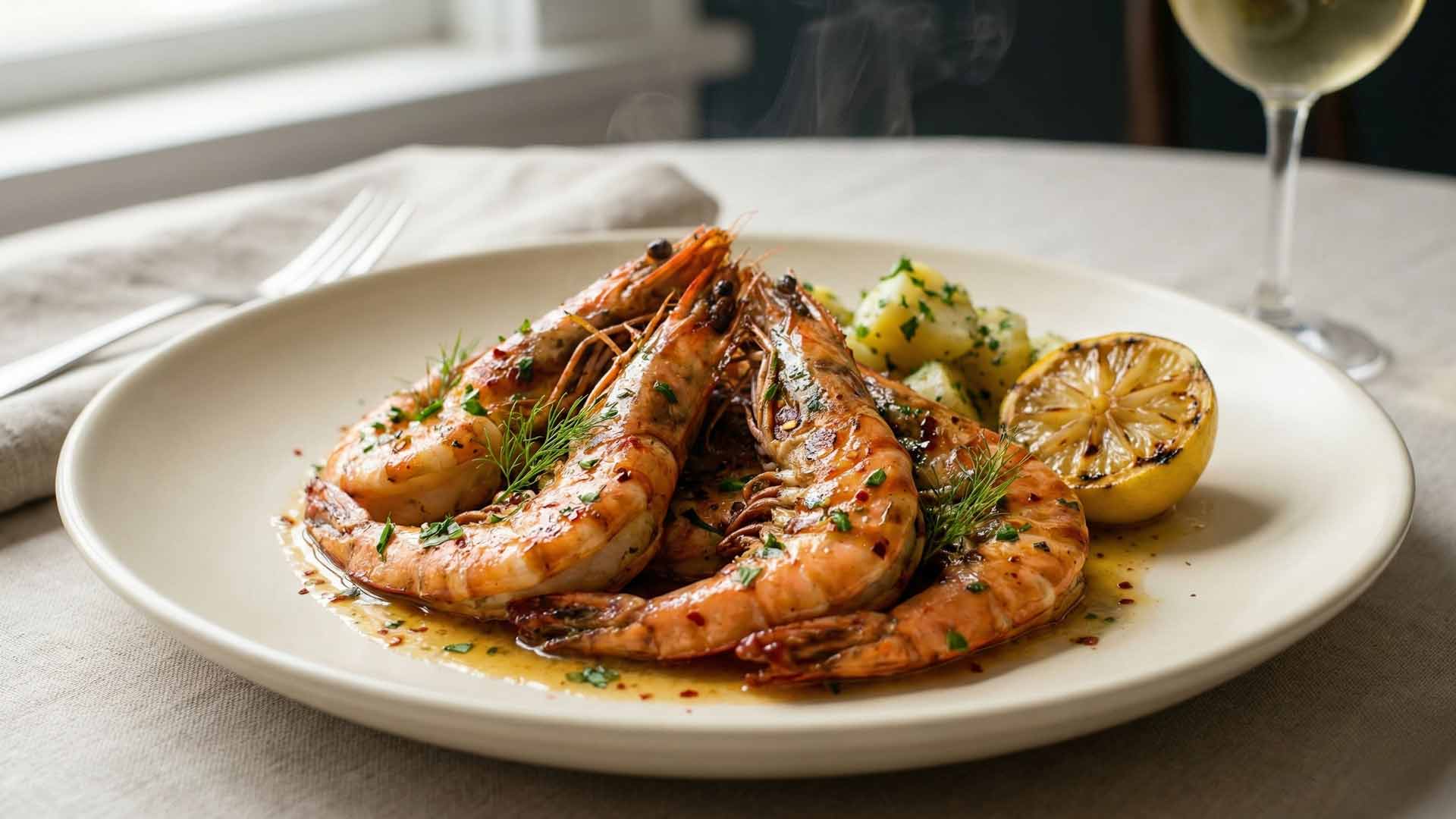 Gambas flambées au Pastis