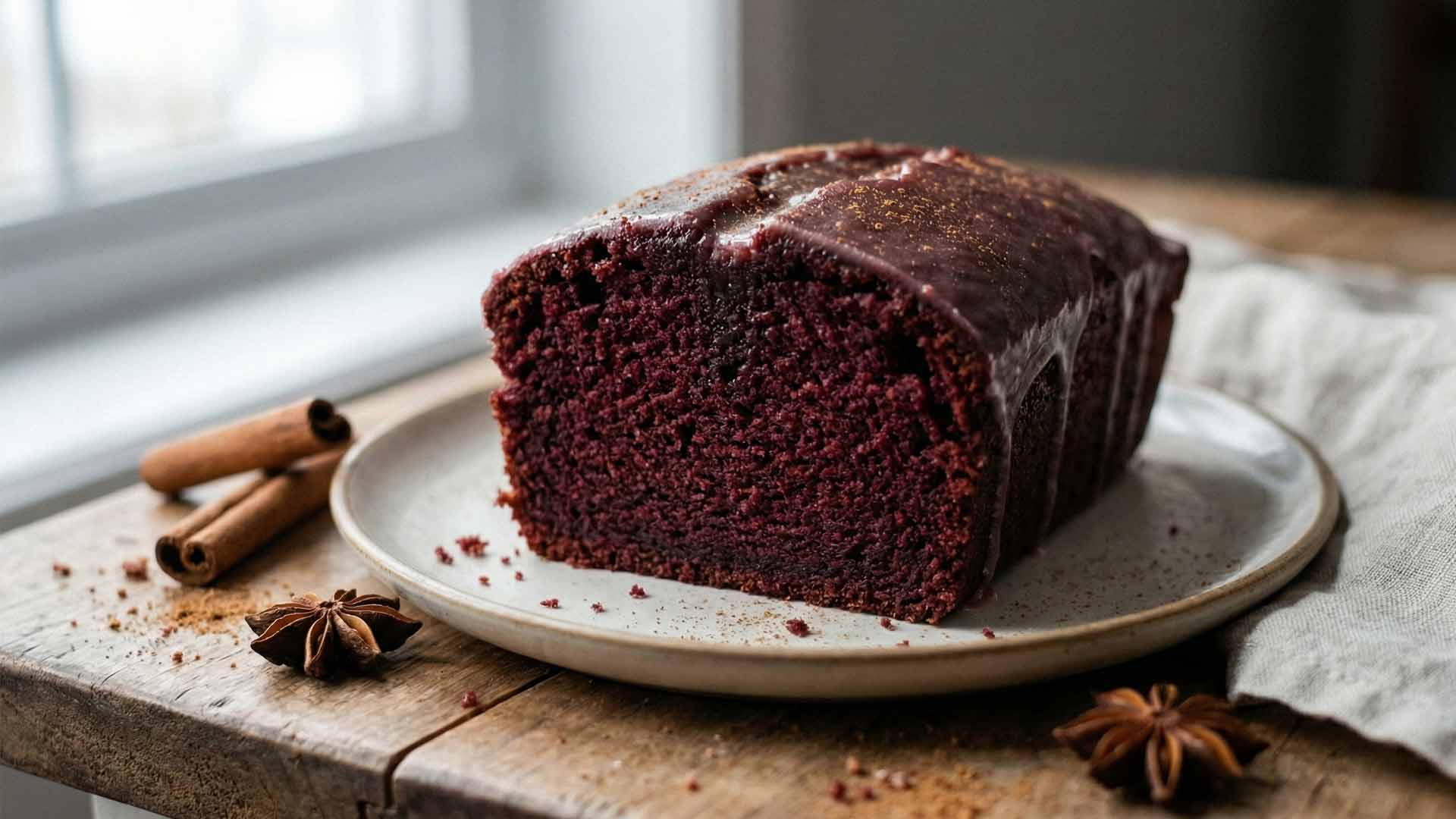 Gâteau au vin rouge et cannelle