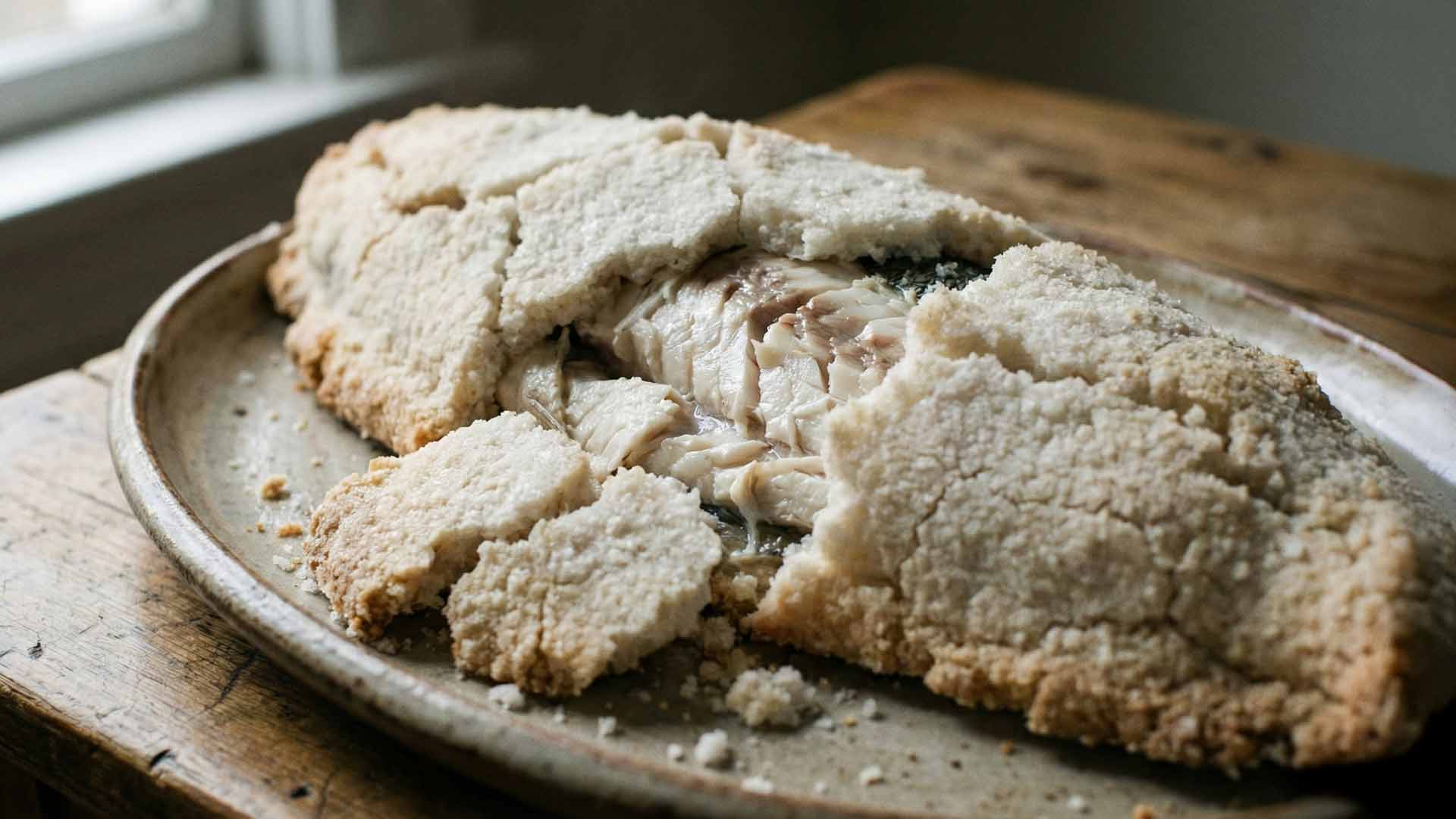 Loup en croûte de sel