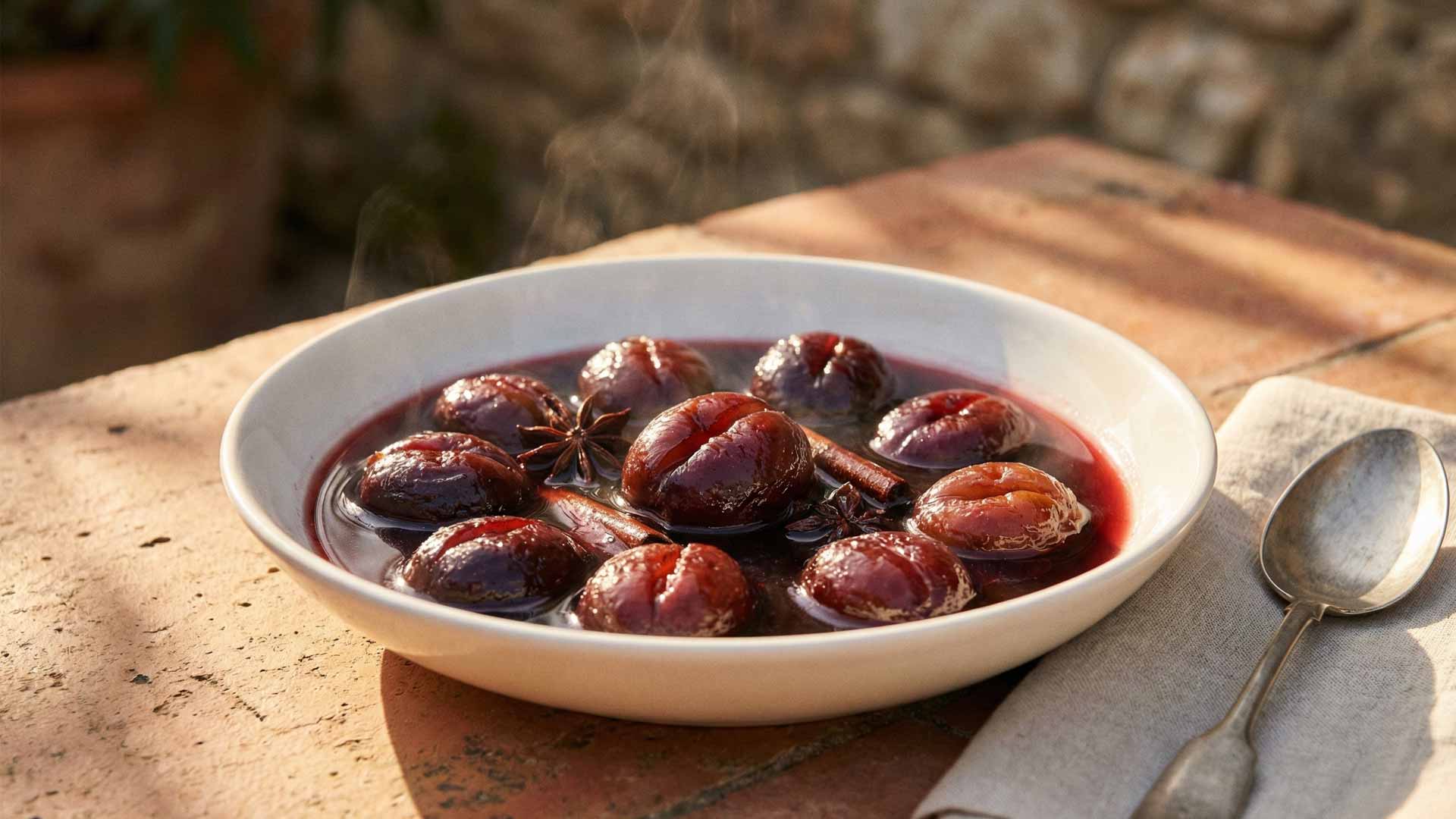 Prunes au vin rouge