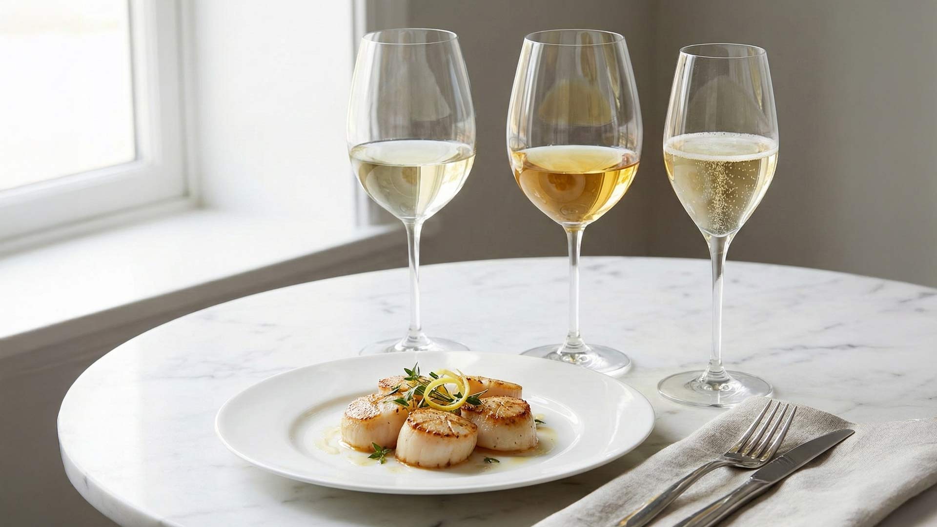 Quel vin blanc avec coquilles st jacques Image