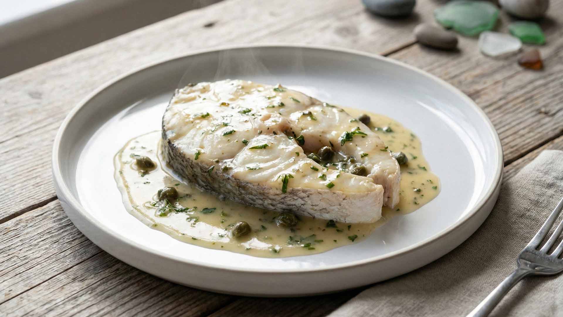 Recette darne de colin sauce au vin blanc