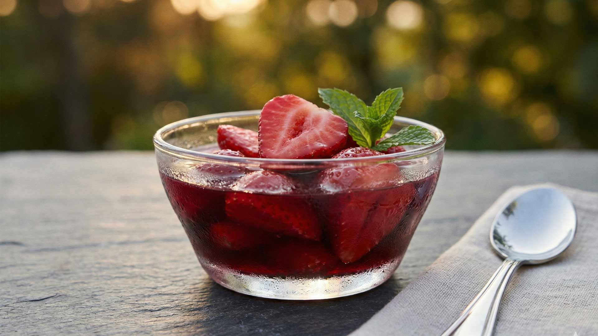 Recette fraise au vin rouge