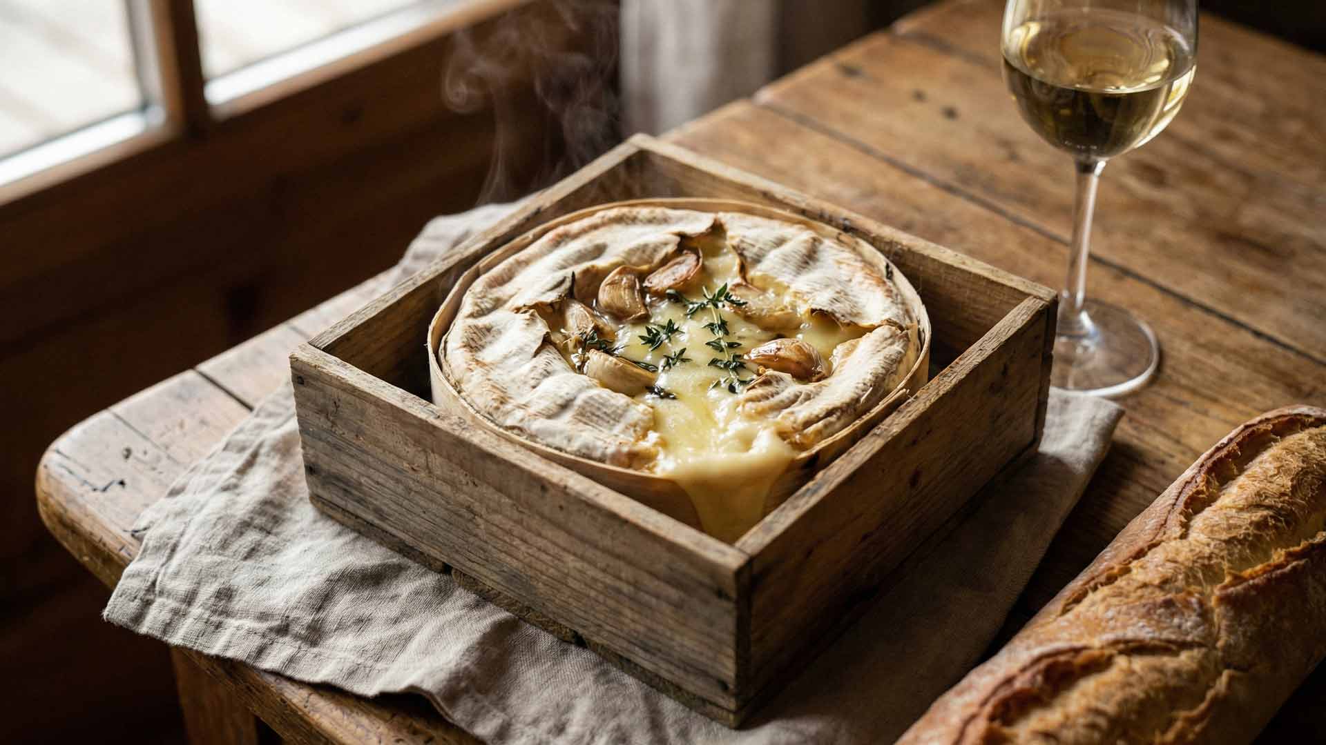 Recette mont d'or au four vin blanc et ail Image