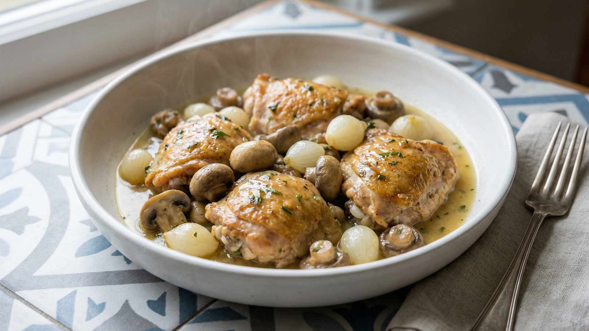 Recette poulet au vin blanc