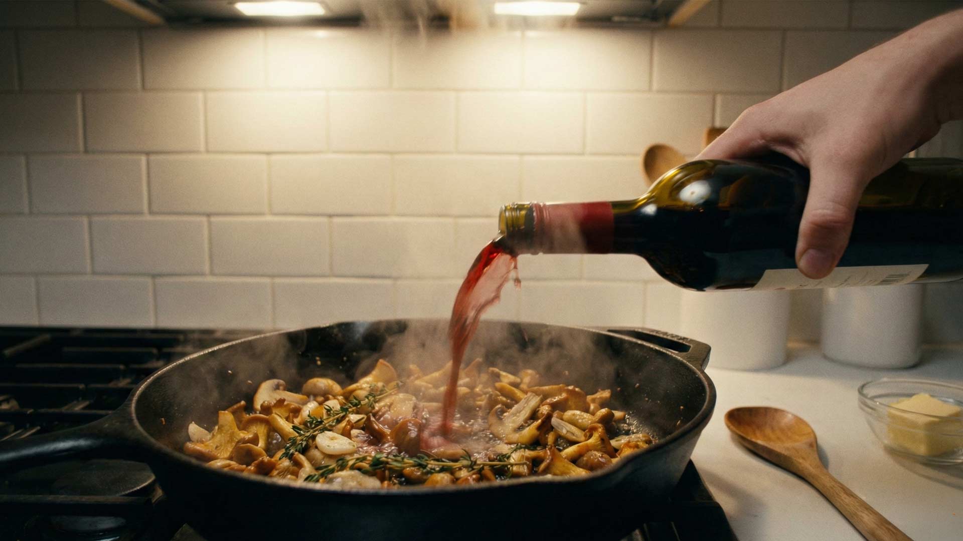 Sauce au vin rouge champignon