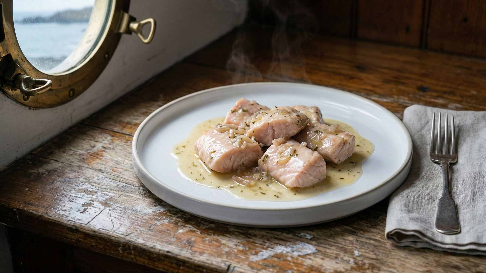 Saumonette mijotée au vin blanc Image