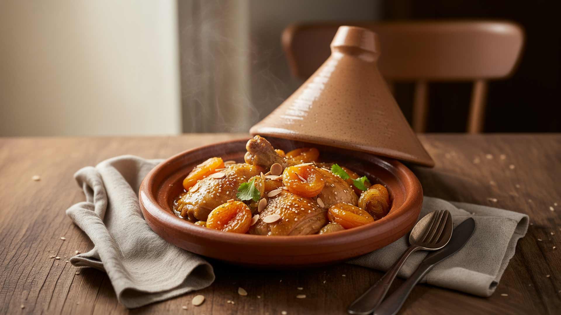 Tajine de poulet aux abricots