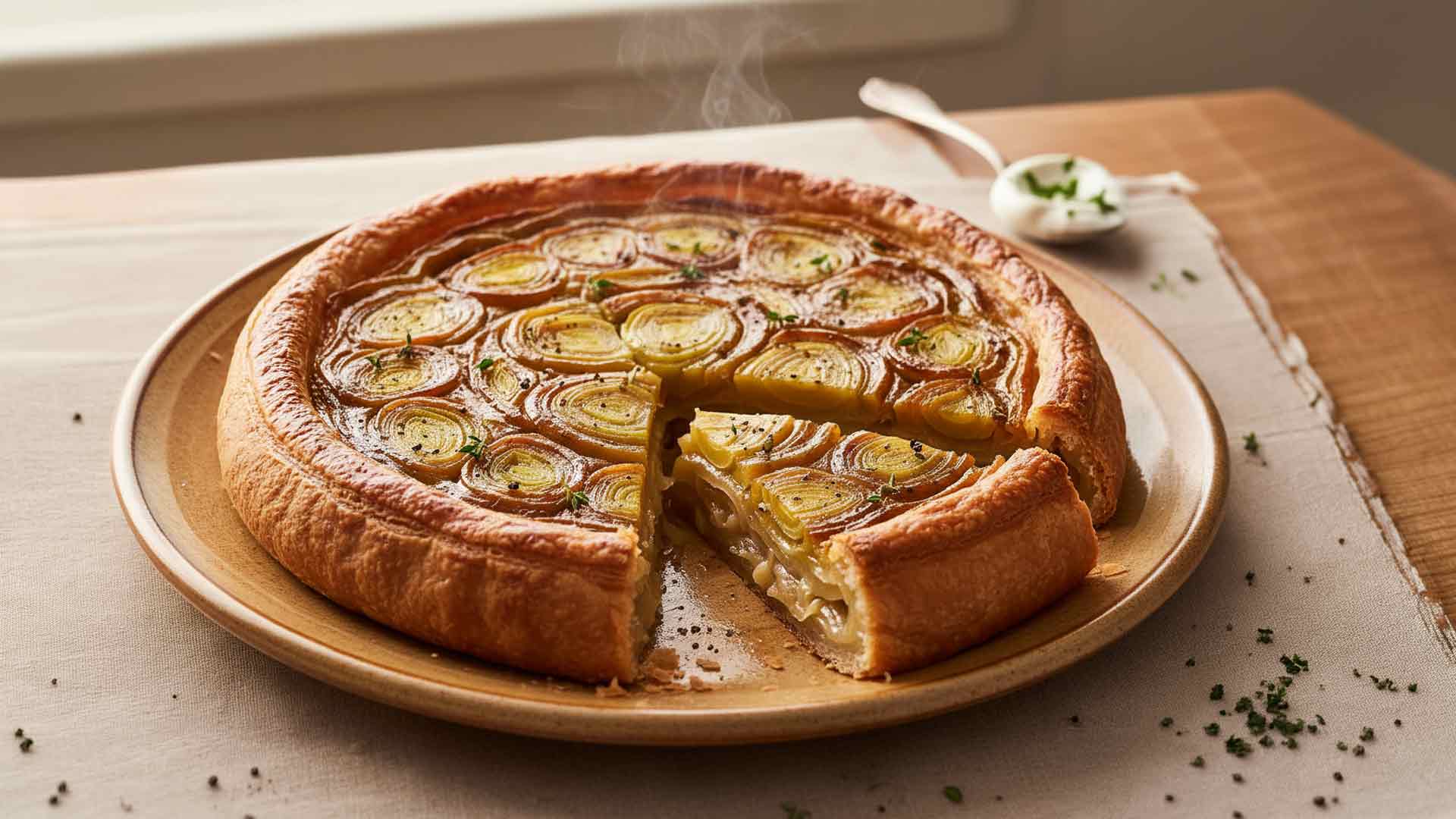 Tarte tatin de poireaux Image