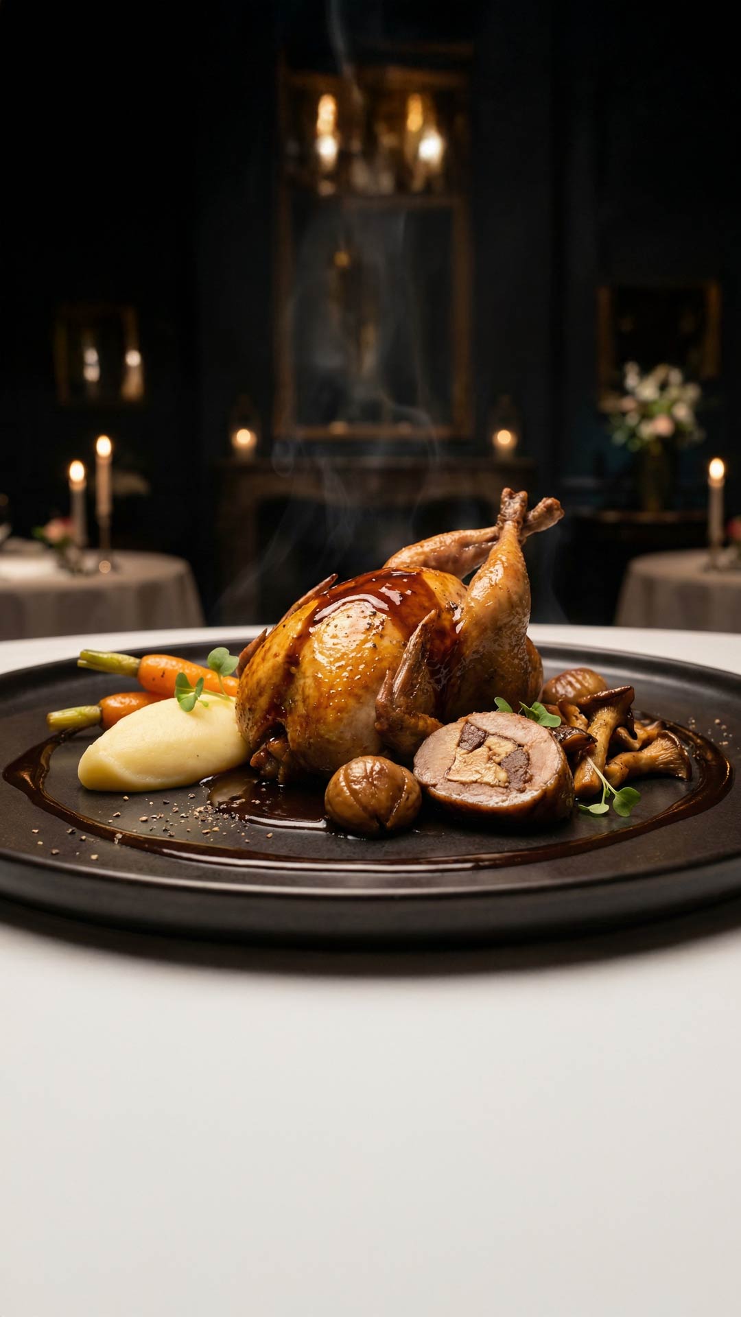 Caille farcie au foie gras mobile