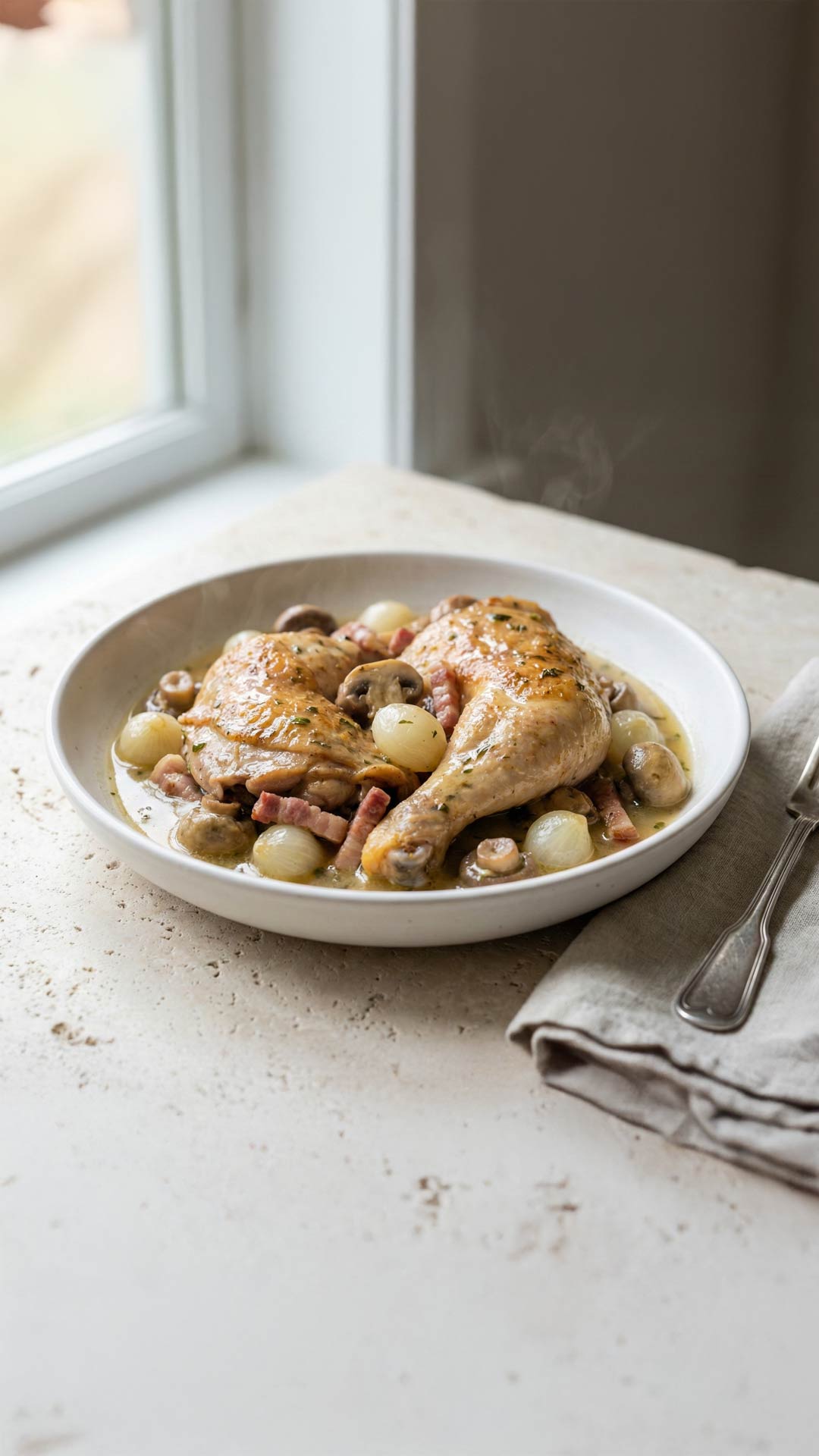 Coq au vin blanc mobile