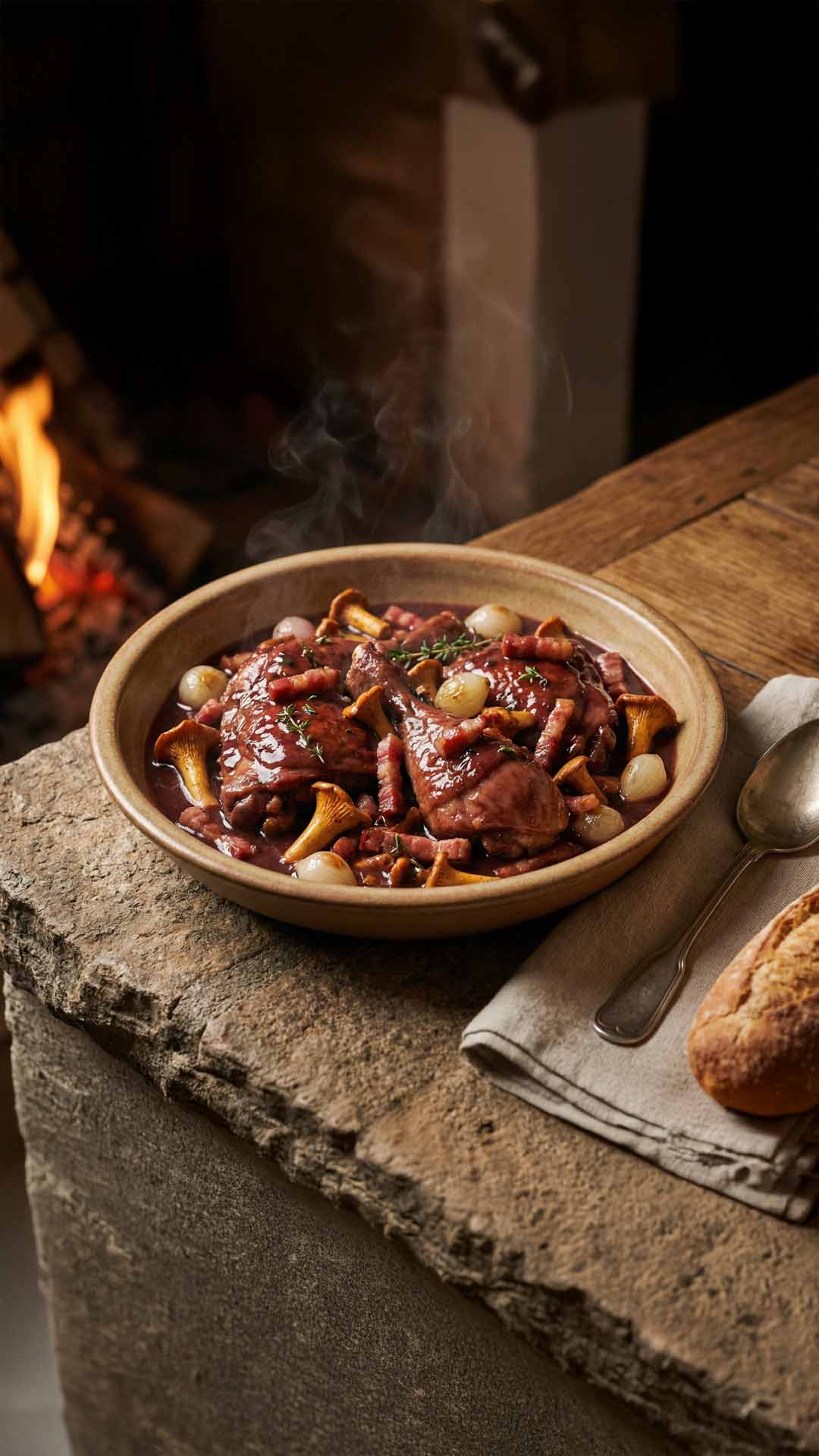 Coq au vin lardons mobile