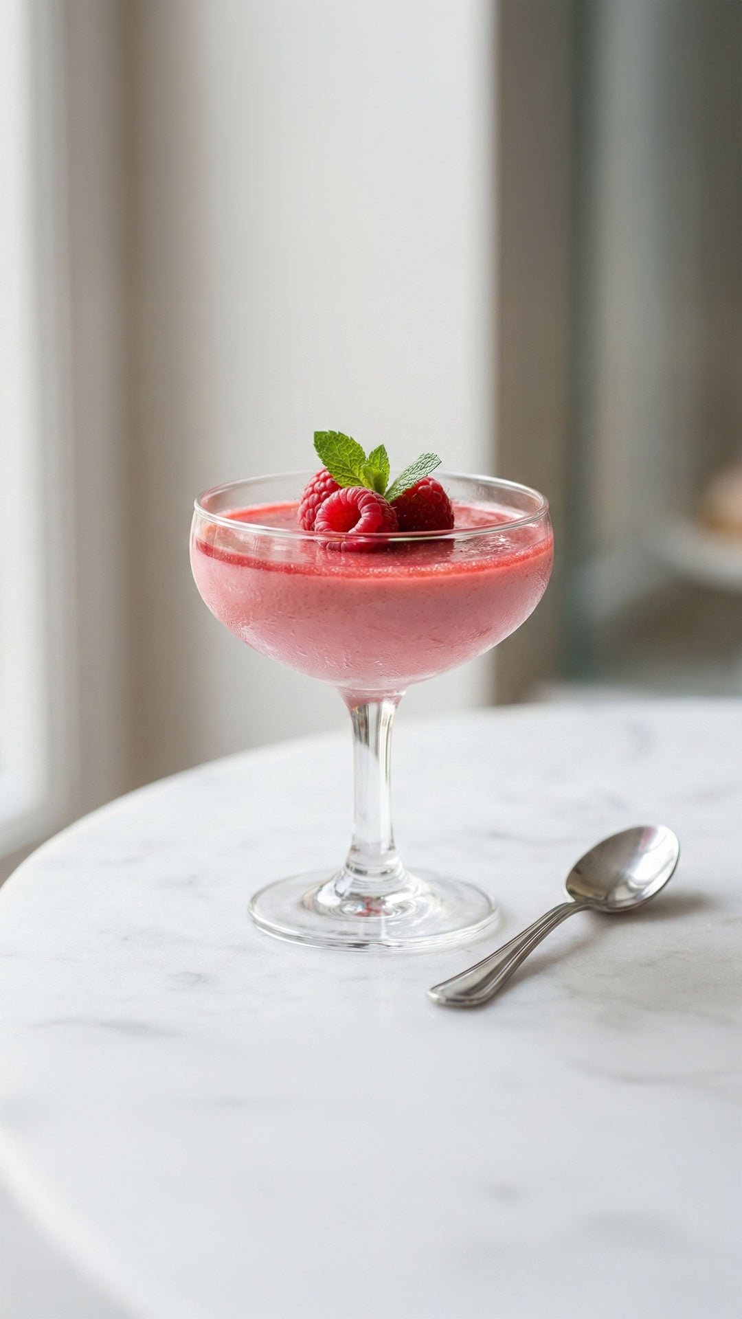 Crème de framboises au vin rosé mobile