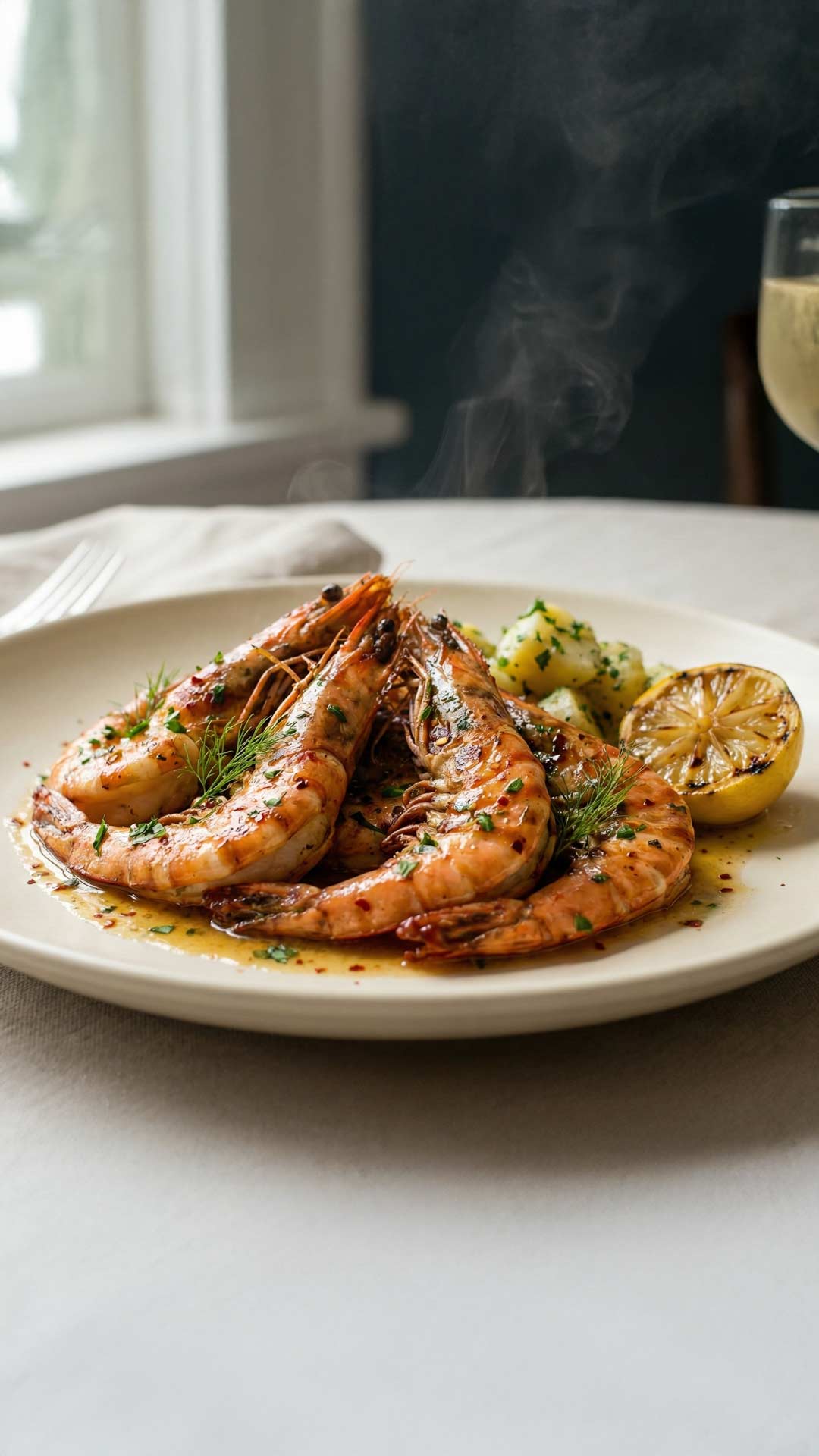 Gambas flambées au Pastis mobile