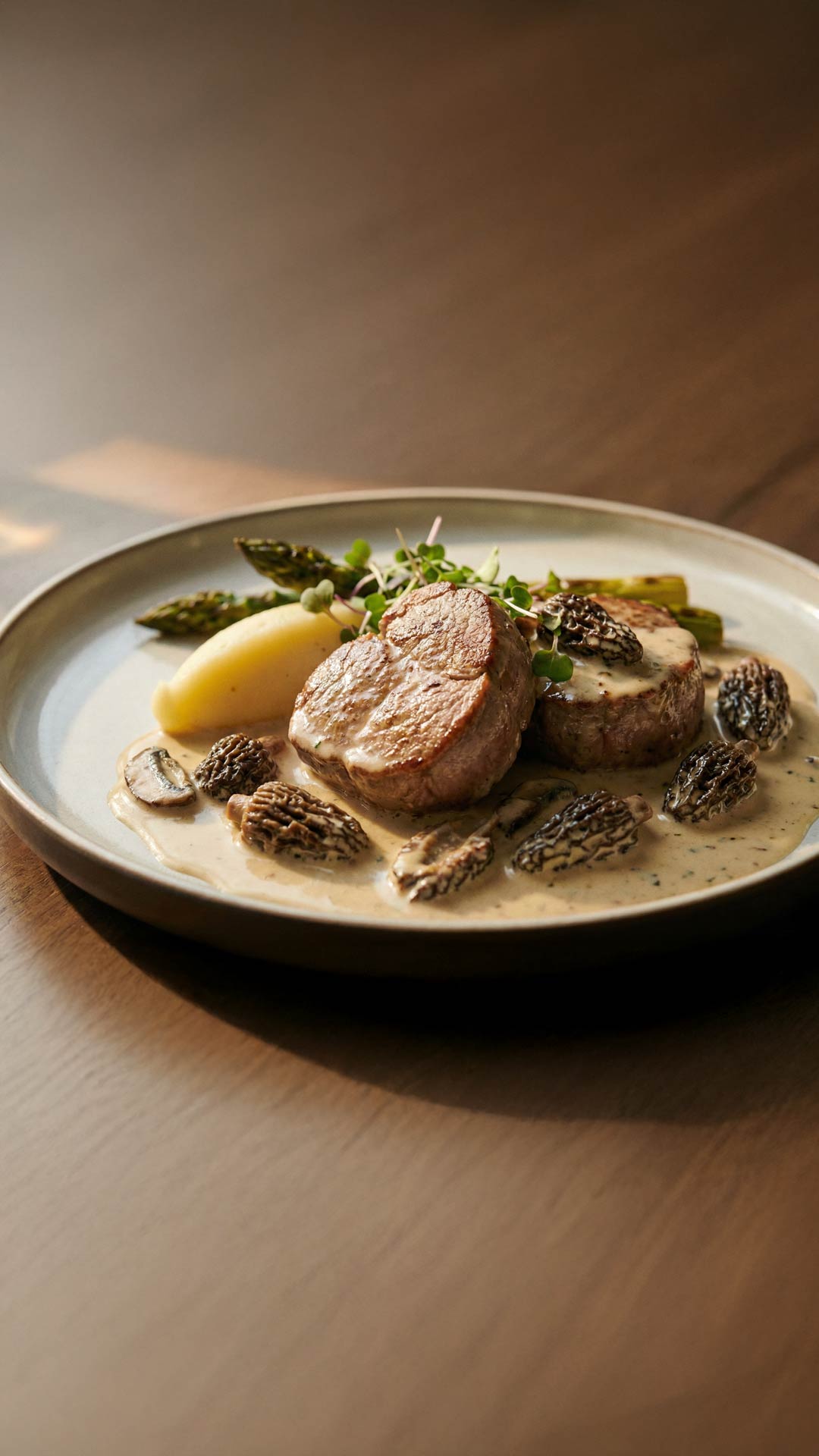 Grenadins de veau aux morilles mobile