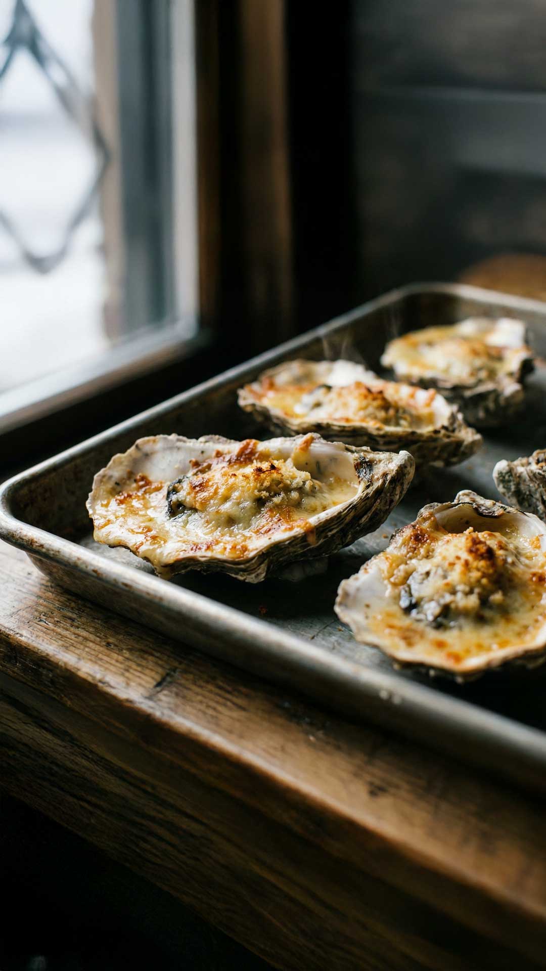 Huîtres chaudes gratinées mobile
