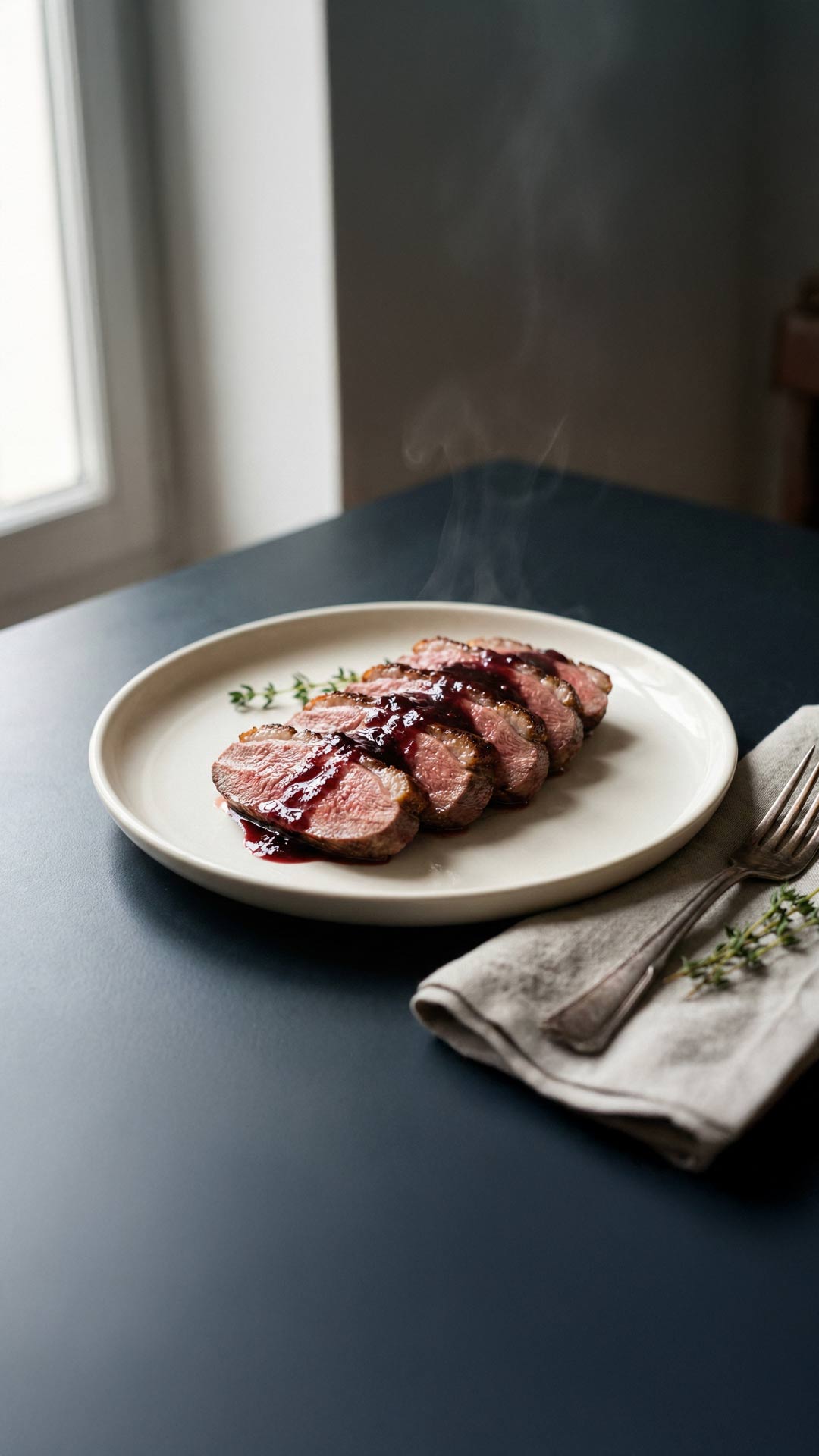 Magrets de canard à la confiture de vin mobile