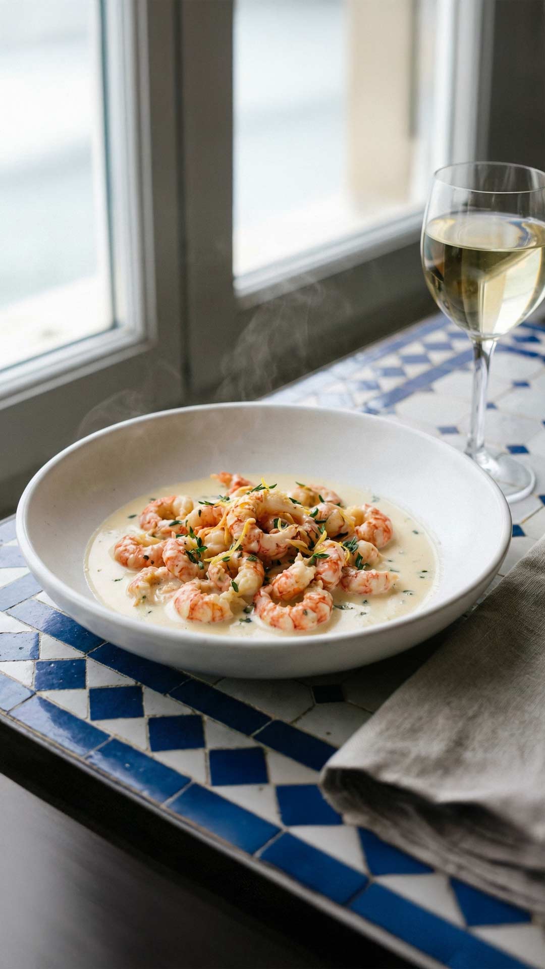 Poêlée d'Écrevisses à la Crème et au Vin Blanc mobile