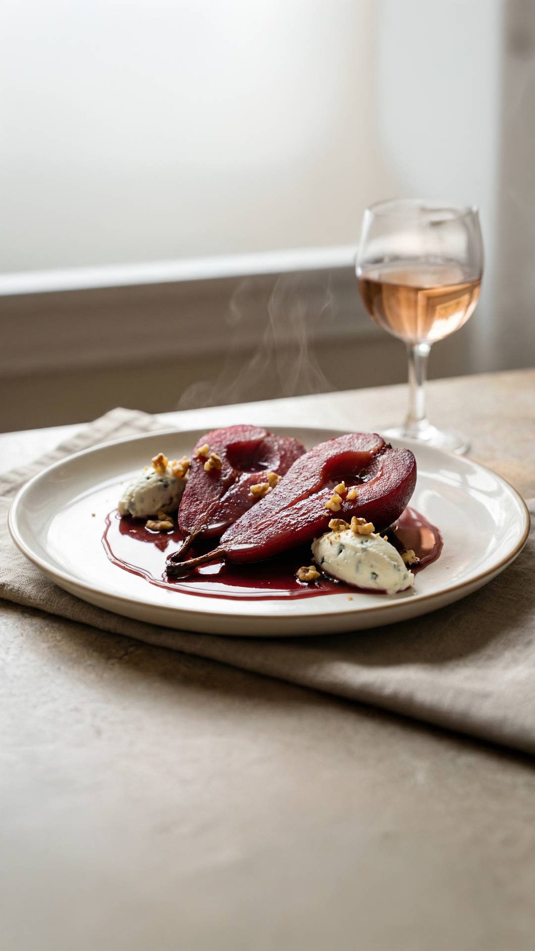 Poire au vin et roquefort mobile