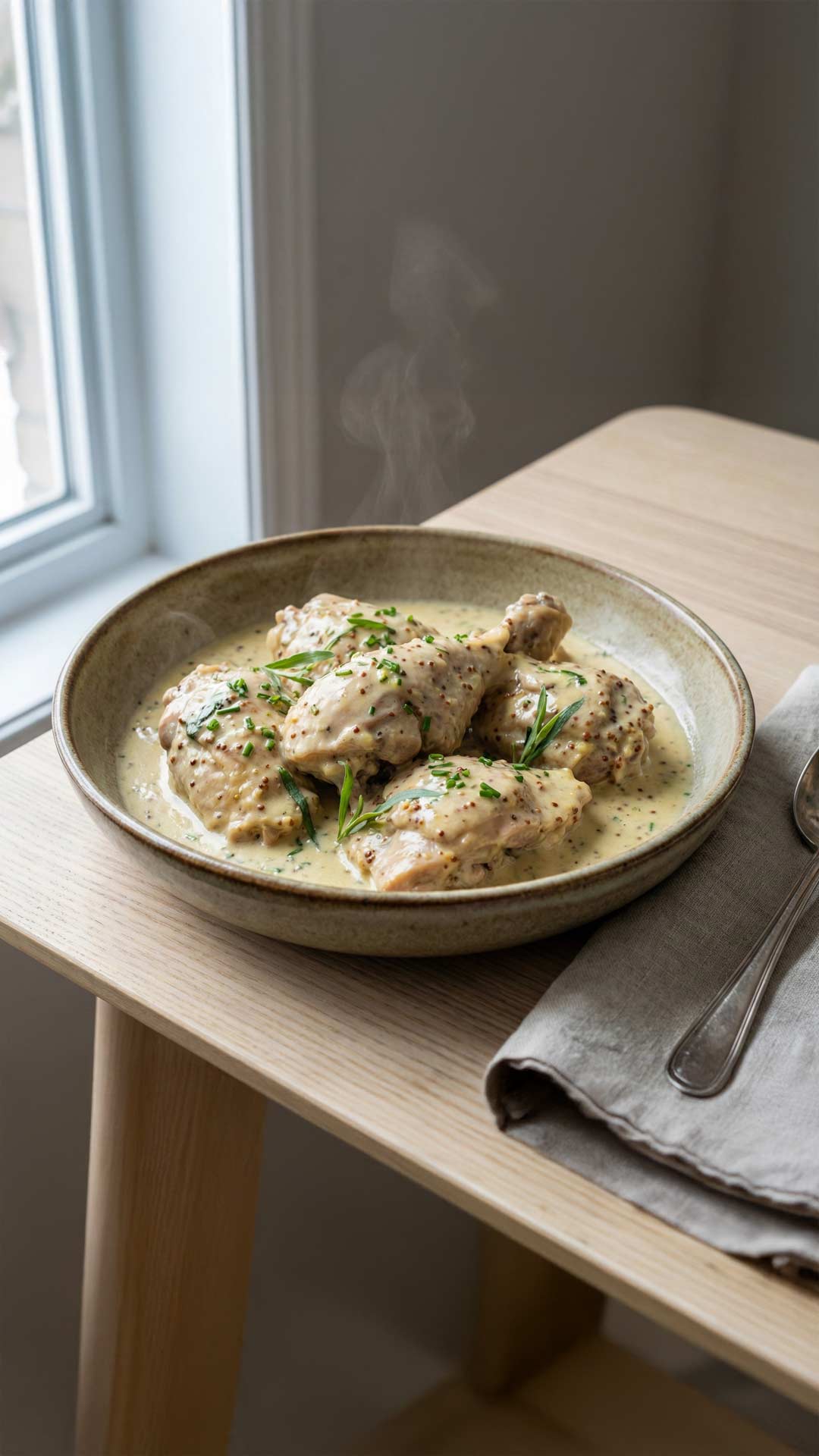 Poulet sauce vin blanc moutarde mobile