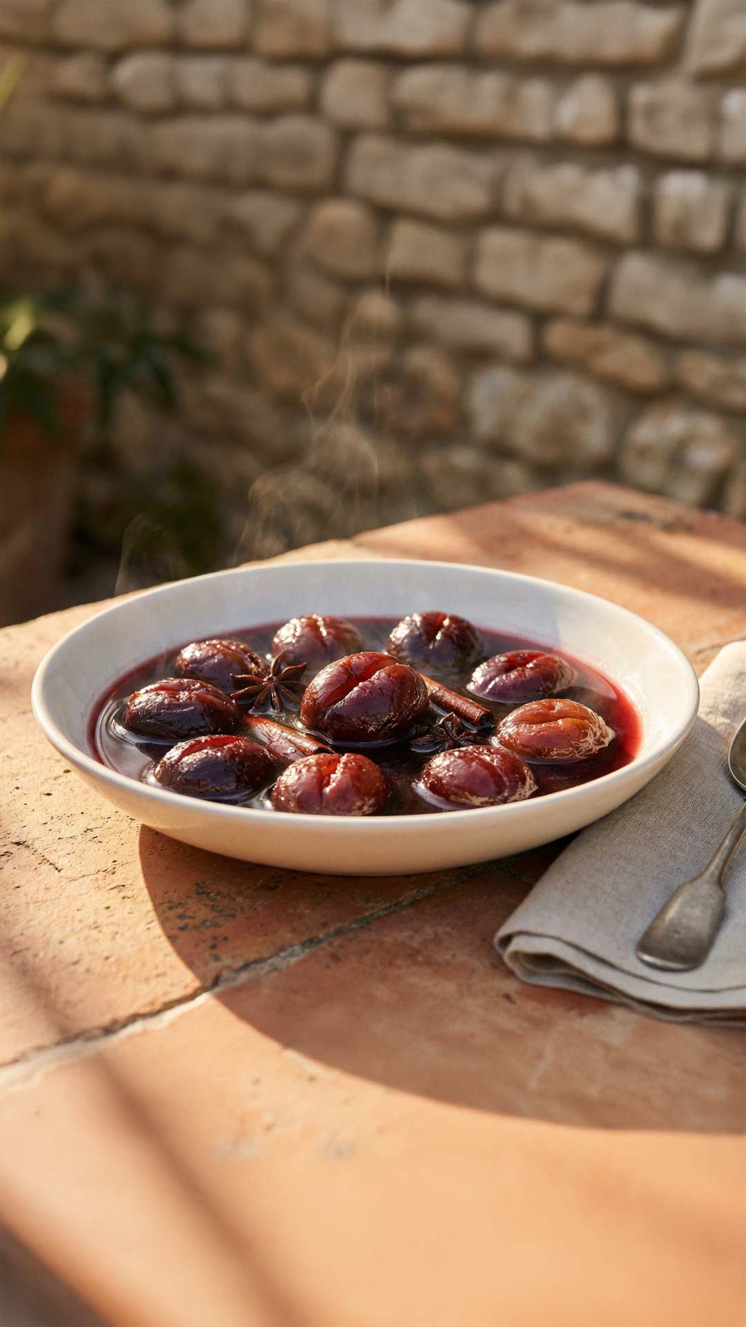 Prunes au vin rouge mobile