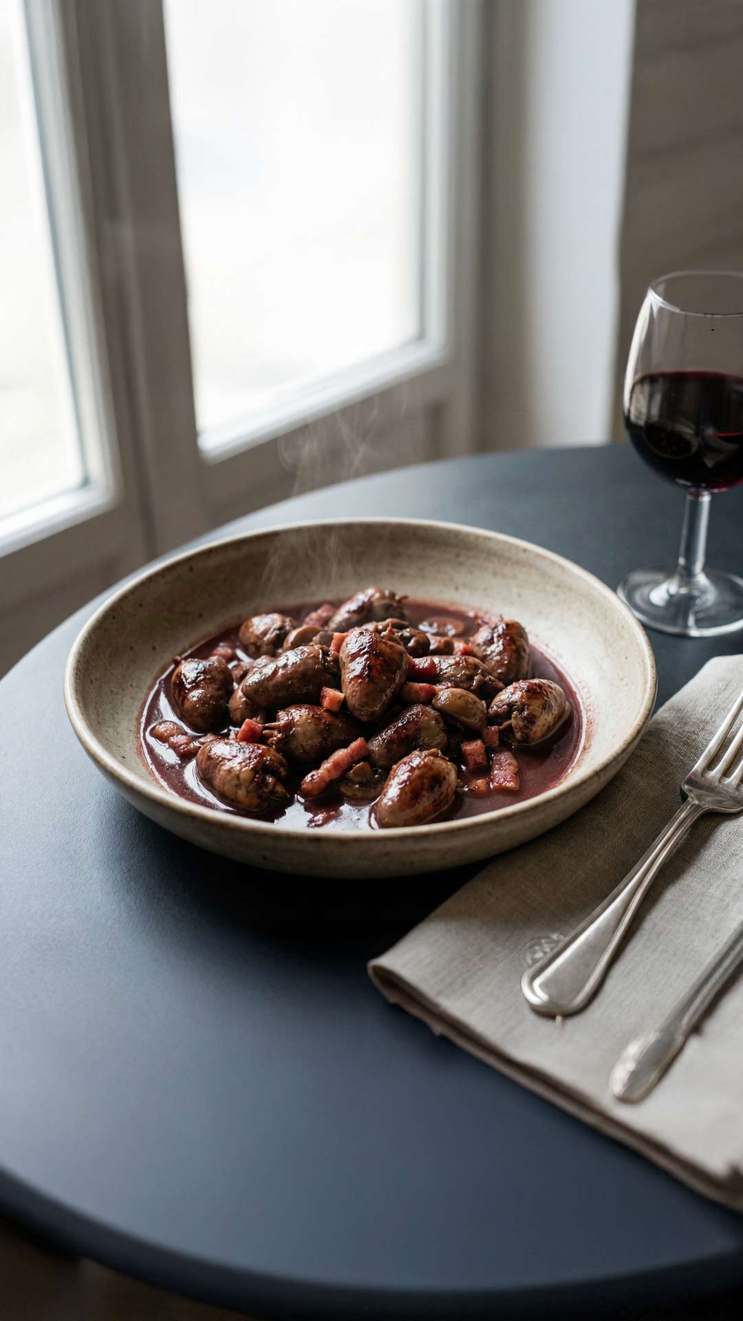 Recette coeur de poulet au vin rouge mobile