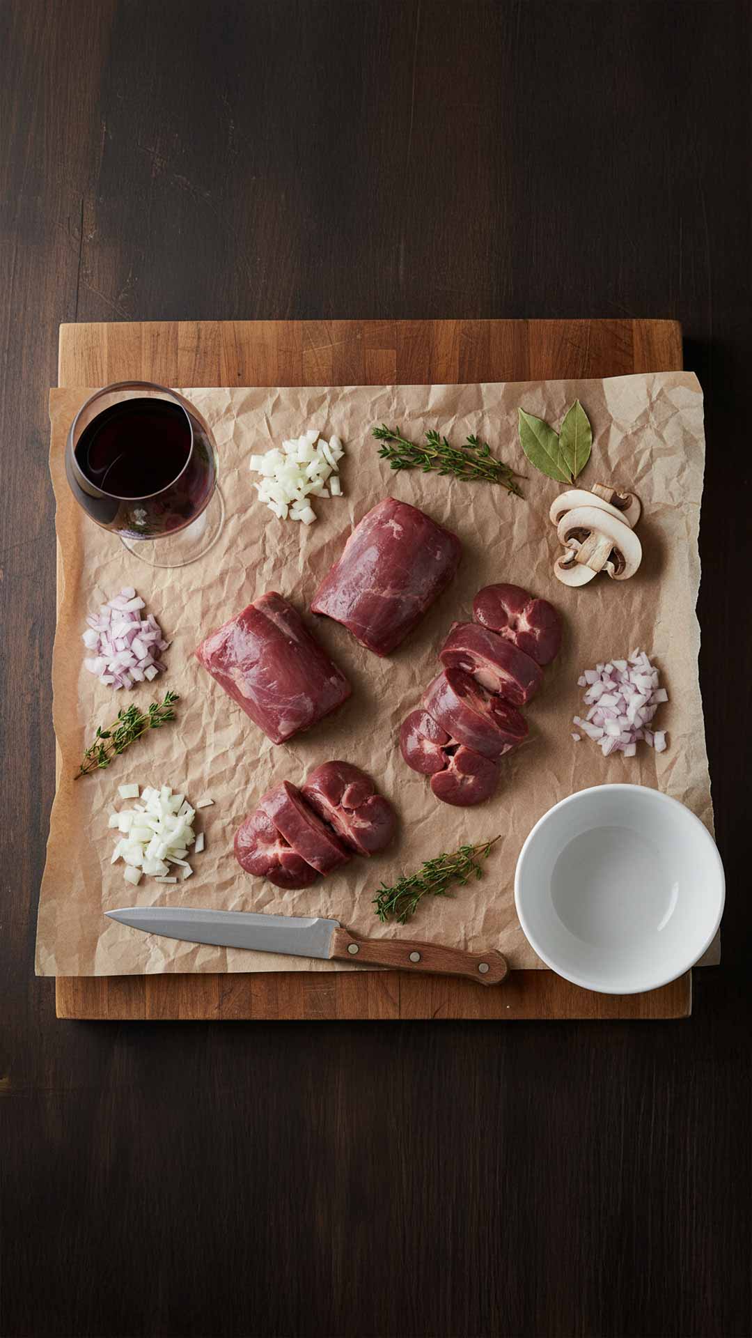 Recette des rognons de boeuf au vin rouge mobile