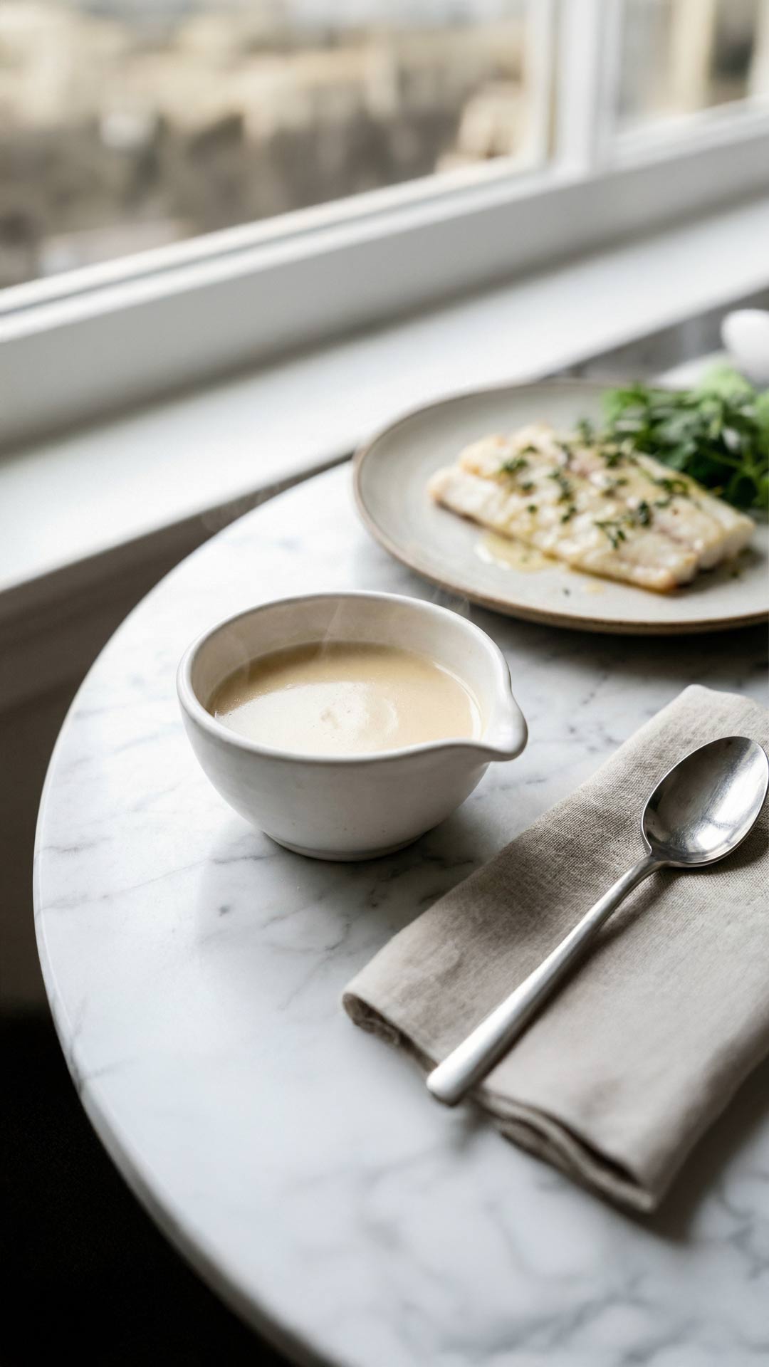 Sauce au vin blanc pour poisson mobile