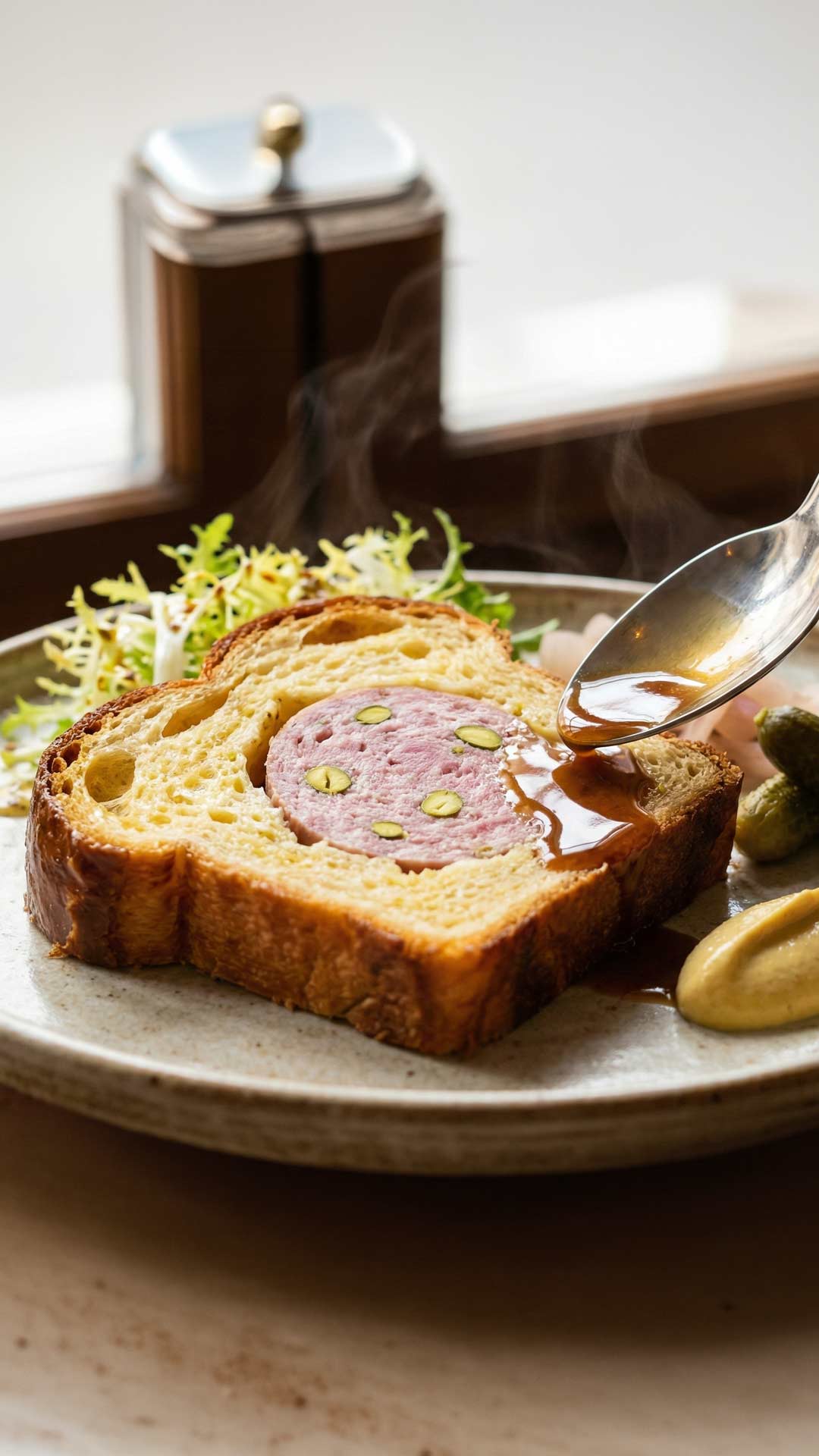 Saucisson de Lyon pistaché en brioche mobile