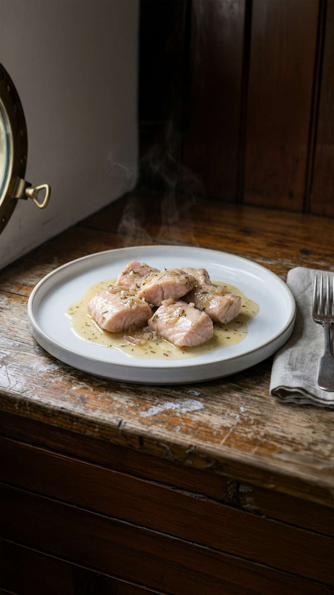 Saumonette mijotée au vin blanc mobile