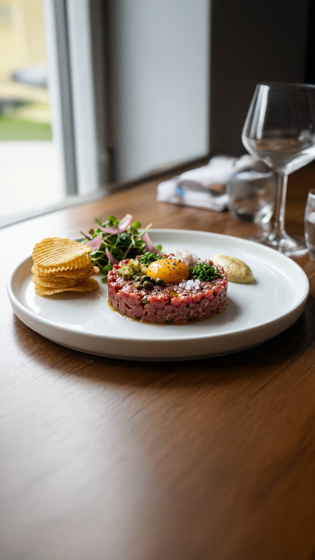 Tartare de bœuf au couteau gastronomique mobile