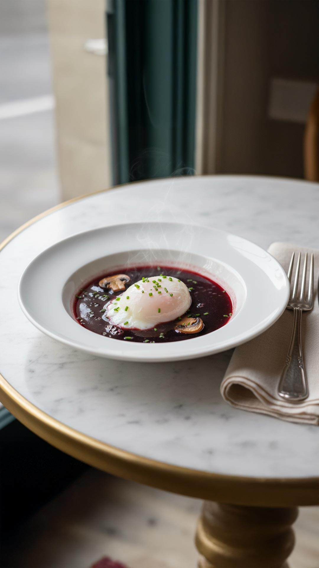 oeuf poché au vin rouge mobile