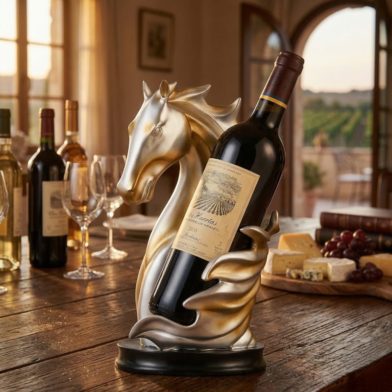 Porte bouteille cheval décor