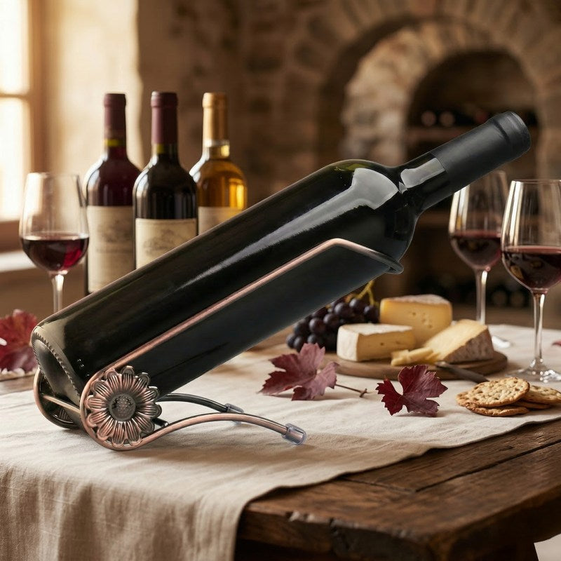 Porte bouteille de vin en fer décor