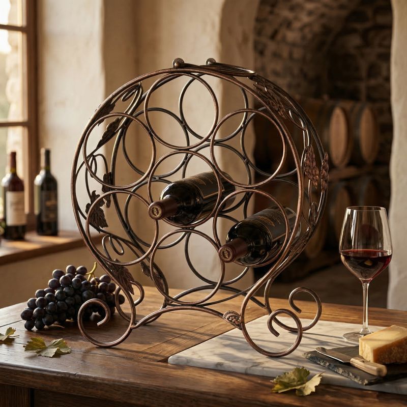 Porte bouteille fer forge décor