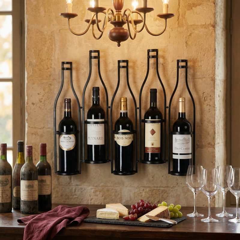 Porte bouteille vin mural décor