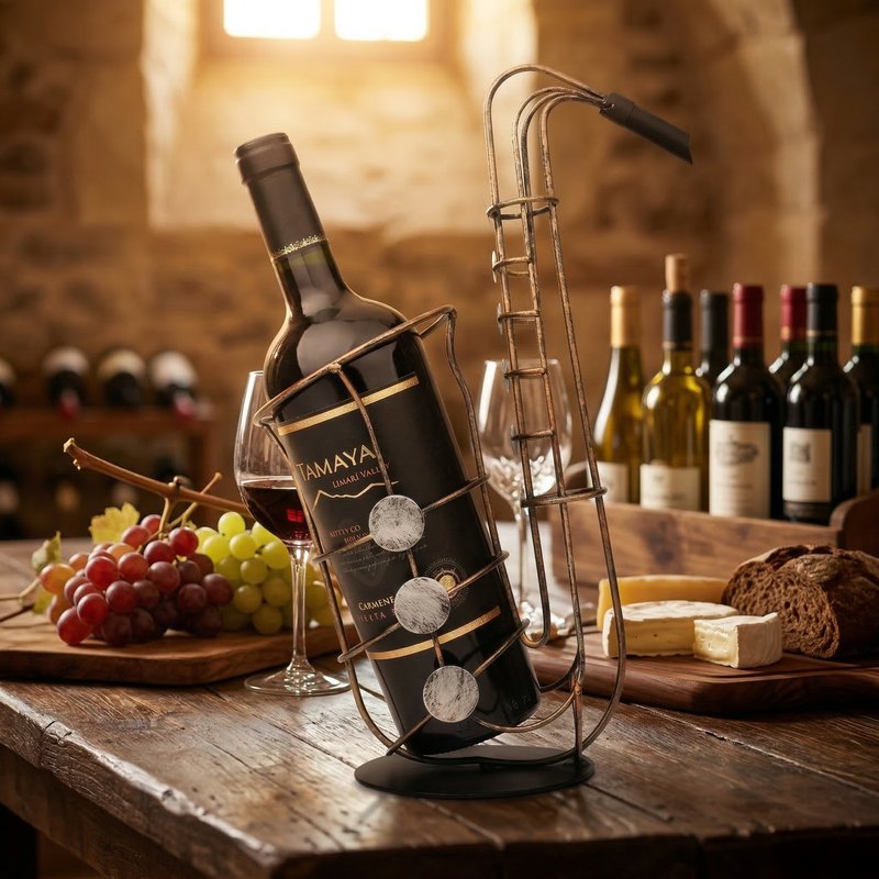 Support bouteille de vin original décor